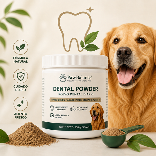 PawBalance Dental Powder - Aliento fresco, dientes limpios y besos sin culpa para tu fiel compañero.