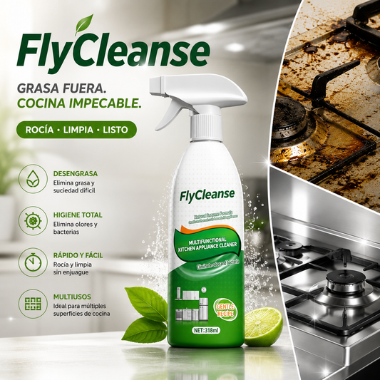 FlyCleanse - Grasa fuera, cocina impecable, limpiar y disfrutar de un brillo duradero.